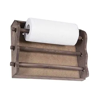 Cm Keukenrol Houder/folie Dispenser Wand - Walnoot Hout - 30 X 36 Cm - Keuken Organizer/rollenhouder