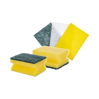 Cm Schuursponsjes Set - 5x Stuks - Met Nagelbescherming - Vezelspons Doekjes - Sterke Reiniging - Afwassen/schoonmaken