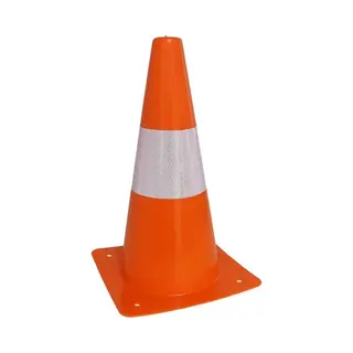 Gerimport Sport/veiligheids Pionnen - 1x Stuks - Oranje/wit - Kunststof - 18 X 31 Cm - Spelen/training/afzetten