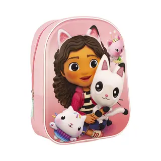 Cerdá Life's Little Moments Schulrucksack Gabby's Dollhouse - Mit Reißverschluss - 25 X 31 X 10 Cm - Kinderrucksack Mit 3D-Elementen - Gepolsterter Schultergurt - Original