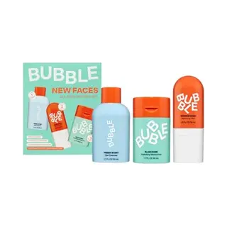 Bubble Skincare New Faces Starterset Voor Alle Leeftijden, Reinigingsgel, Hydraterend, Verfrissende Toning, Complete Huidverzorgingsset Voor Een