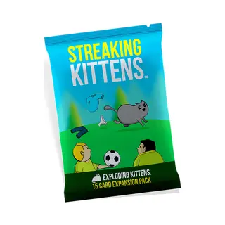 Asmodee Exploding Kittens : Streaking Kittens A 15-card expansion for Exploding Kittens that changes everything! Blind your opponents with unpleasant cat butts, drop catomic bombs and more. Card Game Collectible