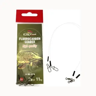 Falcon Fluorocarbon Leader - 14kg - 25cm - 2 Stuks - Roofvis Fluorcarbon Onderlijn - Kunstaas Onderlijn