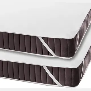 Unificato - Waterdichte Matrasbeschermer 60x120 Cm - Katoenen Oppervlak - Ademend - Antibacteriëel - Wit - 2 Stuks