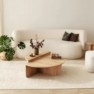 Vente-unique Couchtisch 2-teilig - Naturfarben Hell - Aloeva