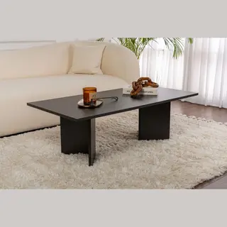 Hanah Home Asir - Salontafel - Hout Zwart - 100% Melamine Gecoat Spaanplaat - 119 X 60 X 40 Cm