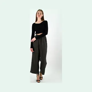 YesMooi - Wide Leg Culotte Broek - Antraciet - 4XL (48) - Pantalon Dames Luchtige Broek