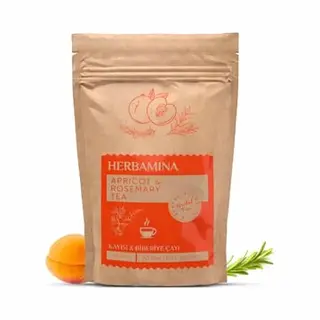 Herbamina Apricot & Rosemary Herbal Tea | Fruit & Herb Tea Bags | 45 X 1.5 G | Naturally Caffeine-Free