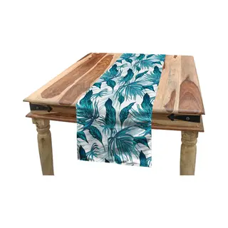 New Bed Vintage Groen Tropische Palmbladeren Accent Rechthoekige Tafelrunner, 40cm X 225cm