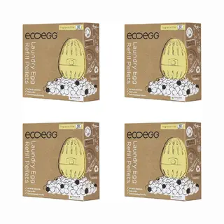 Eco Egg 4 X EcoEgg Wasbal Duurzame Navulpellets - Parfumvrij - Navulbaar - Geld Besparend - 50 Wasbeurten - Hergebruik