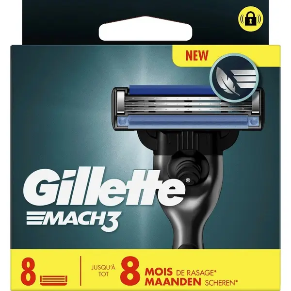 Gillette Mach3 Base Scheermesjes Voor Mannen - 8 Stuks thumbnail