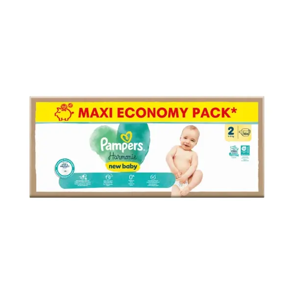 Pampers - Harmonie - Maat 2 - Mega Pack - 104 Stuks - 4/8 Kg thumbnail