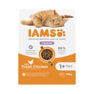 Iams For Vitality Anti-haarbollen, Kattenvoer Droog - Droogvoer Voor Katten Vanaf 1 Jaar, 10 Kg
