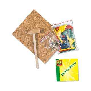 Ses Creative 00941 Hämmerchen Tick - Klassisches Nagelspiel für Kinder, Mit Korkplatte und bunten Formen ab 3 Jahren