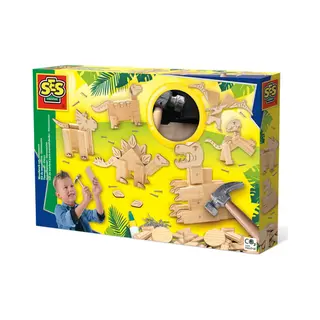 Ses Creative 00942 Dinosaurier Holzarbeitsset für Kinder - Bau dein eigenes Dino-Modell, ab 6 Jahren