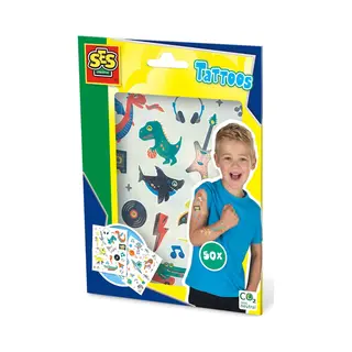 Ses Creative 14281 Tattoos für Kinder, 50 Metallische Spaß-Tattoos
