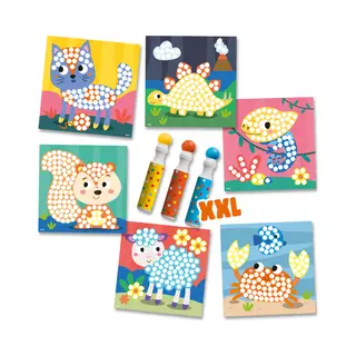 Ses Creative 14602 - Dot Markers Stiften met 6 Kleurplaten - Stip kunst maken - 3 Xxl Dot Stiften - Grote stippen maken