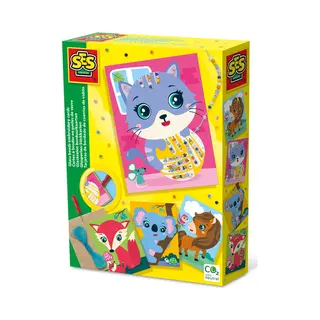 Ses Creative 14781 Glasperlen-Stickkarten - Kreatives Bastelset für Kinder ab 5 Jahren
