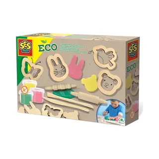 Ses Creative 24917 – Eco Knete Set mit Holzwerkzeugen, Umweltfreundlich, Fördert Motorik und Kreativität