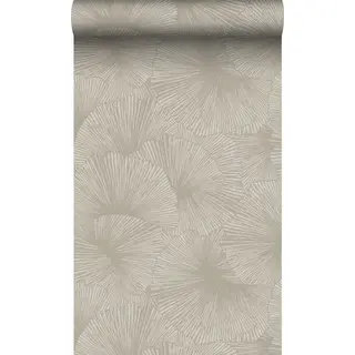 Origin Wallcoverings Behang 3D-motief Bladeren Taupe - 53 Cm X 10.05 M - 348007