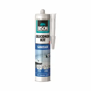 Bison Siliconenkit Camee Koker 300 Ml - Waterbestendige Kit, Sanitaire Afdichting, Ongevoelig Voor Schimmel, Kleurvast, Blijvend Elastisch, Makkelijk