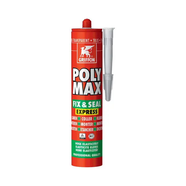 Poly Max Fix 1seal Express Klebemasse Grau Transparent Griffon Kartusche 300 Gr - 6307750 thumbnail
