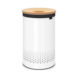 Brabantia Large Laundry Bin with Cork Lid, 60 L - White