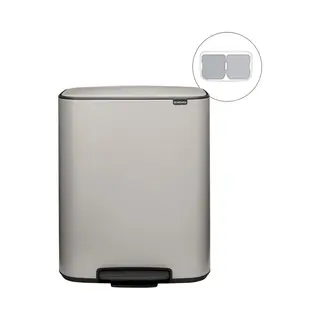 Pedal-Mülleimer Bo Treteimer 2 X 30 L, Silber