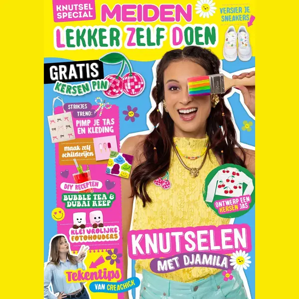 Meiden Lekker Zelf Doen 1 - 2025- Tijdschrift Met Creachick - Diy - Djamila - Knutselen - Tips Van Creachick - Recepten - Puzzels - Puzzel - Quiz - thumbnail