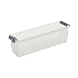 Sunware - Q-line Opbergbox 1, 3L Transparant Metaal - 27 X 8, 4 X 9 Cm