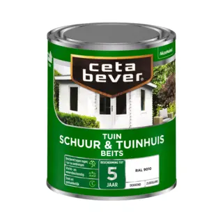 Cetabever Schuur&Tuinhuis Beits Dekkend - Zuiver Wit - 0, 75L