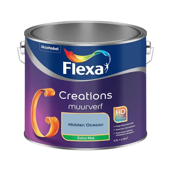 Flexa - Creations Muurverf Extra Mat - Midden Oceaan - Mengverf - 2.5 L thumbnail