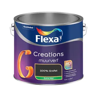 Flexa - Creations Muurverf Extra Mat - 100% Grafiet - Mengverf - 2.5 L