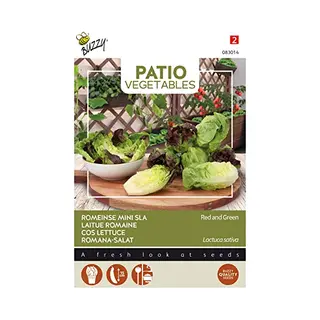 Buzzy Seeds Thema Buzzy® Patio Vegetables, Romeinse Mini-Sla (Gemengd) - Compacte Sla Voor Kleine Tuinen En Balkons