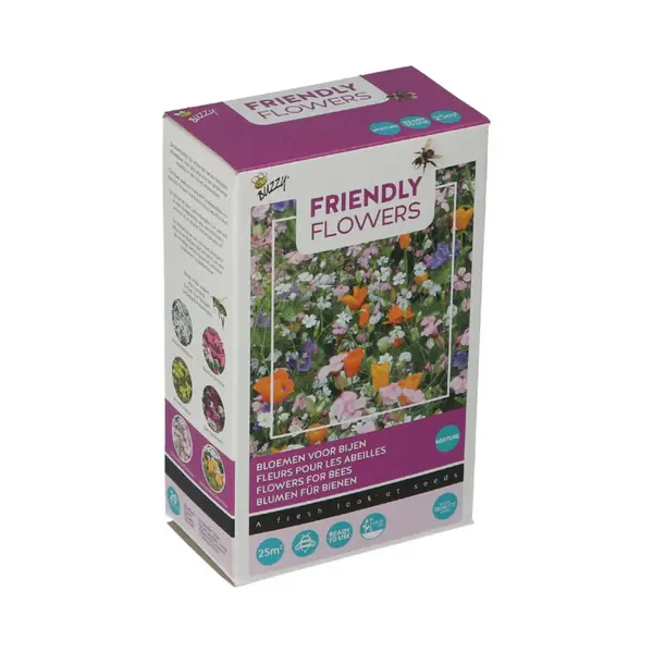 Buzzy Strooidoosje Friendly Flowers Bijen Laag 25 M² - thumbnail