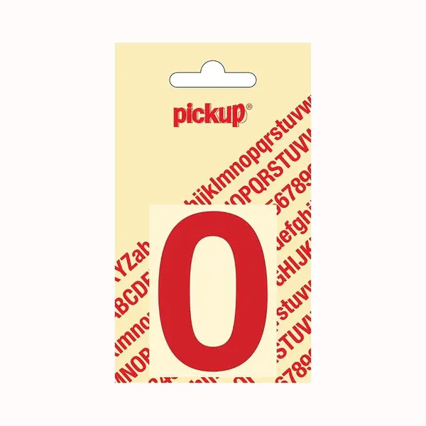 Pickup Plakcijfer Helvetica 60 Mm - Rood 0 thumbnail