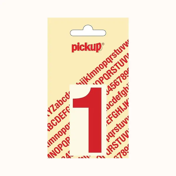 Pickup Plakcijfer Helvetica 60 Mm - Rood 1 thumbnail