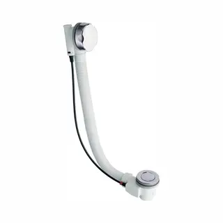 Plieger Badafvoercombinatie - Badafvoer Met Overloop - 6/4" - Met Waste - Regelbaar Met Draaiknop - Chroom