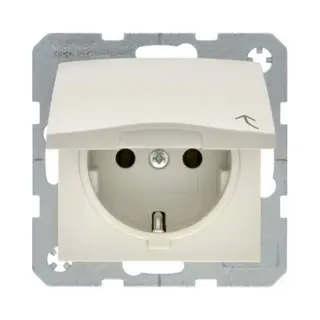 Berker S1 Creme Inbouw Wandcontactdoos Met Deksel En Randaarde