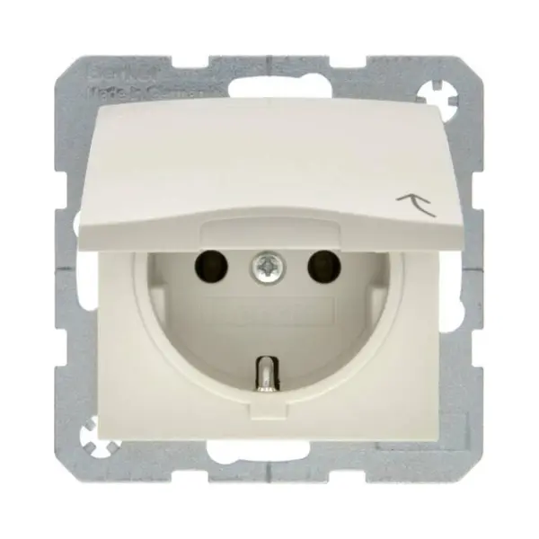 Berker S1 Creme Inbouw Wandcontactdoos Met Deksel En Randaarde thumbnail
