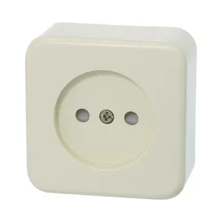 Gamma Enkelvoudig Stopcontact | Serie Andes | Opbouw | Zonder Randaarde | Kinderbeveiliging | Creme