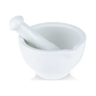 Edm Alpina White Porcelain 11cm Pestle And Mortar Hand Grinder Crusher