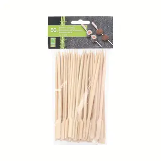 Hapjes/sate Prikkers/spiesjes - Bamboe Hout - 50x Stuks - 15 Cm - Amuse/bbq/feestje - Grote Cocktailprikkers
