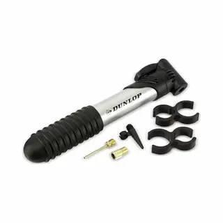 Dunlop Mini Fietspomp - Uitschuifbaar - Max. 6 Bar - Grijs - Inclusief 3 Ventielen