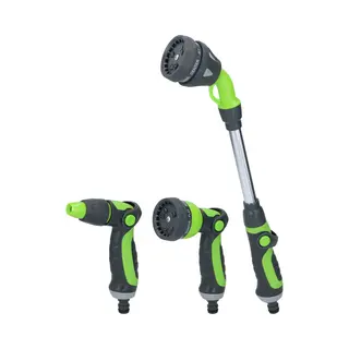 Kinzo 3-Delige Sproeikop Set Tuinslang - Spuitpistool, Sproeipistool En Uitschuifbare Sproeikop 15" - 8 Sproei Standen - Aansluiting Tuinslang -