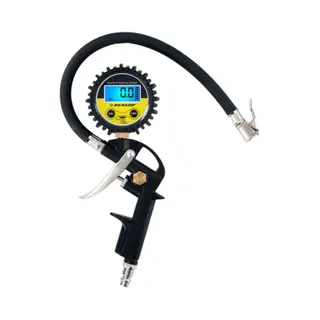 Dunlop Digitale Drukmeter - Meet In Psi/Bar/Kpa/Kg - Batterij Aangedreven - 30 Cm Luchtslang - Past Op De Meeste Luchtcompressoren - Auto, Fiets,