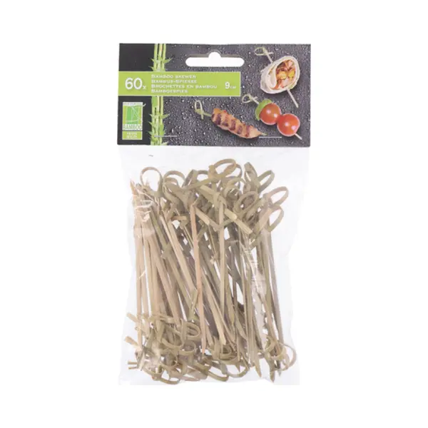 Hapjes/sate Prikkers/spiesjes - Bamboe Hout - 60x Stuks - 9 Cm - Amuse/bbq/feestje - Grote Cocktailprikkers thumbnail