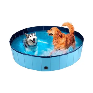 Maxxpro Hundepool - 160 X 30 Cm - Große Hunderassen - Faltbar - Anti-Rutsch-Boden - Mit Entleerungsventil - Blau