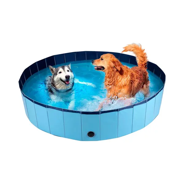 Maxxpro Hundepool - 160 X 30 Cm - Große Hunderassen - Faltbar - Anti-Rutsch-Boden - Mit Entleerungsventil - Blau thumbnail