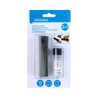 Grundig - Screen Cleaner - Beeldschermreiniger - Grijs - Hervulbare Schoonmaak Spray - 2 In 1 Schoonmaak Kit Met Microfiber Doek - Scherm Reiniger -